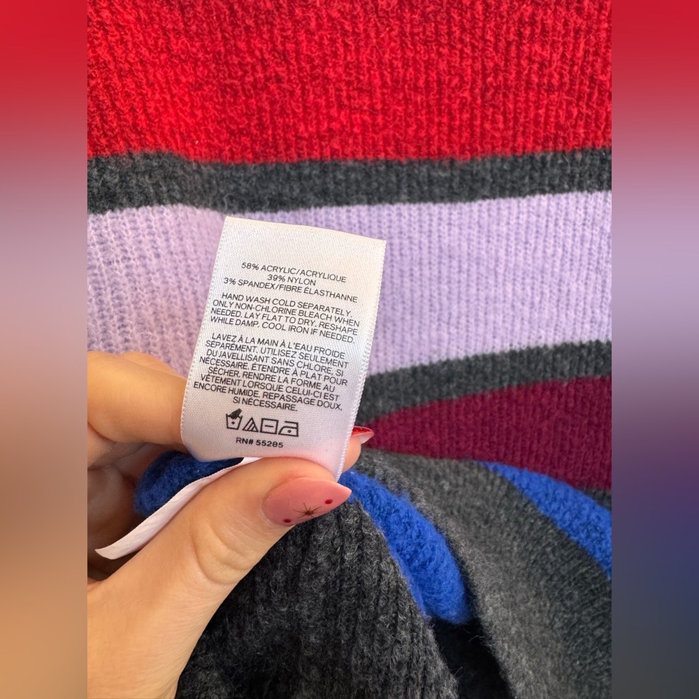 Express Color Block Striped Sweater - image 7